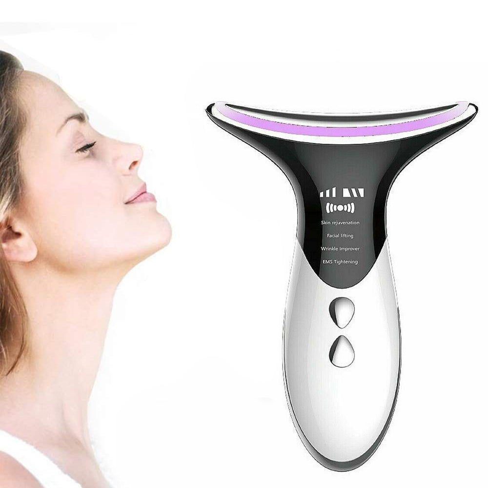 Skin Rejuvenation EMS LED Photon Therapy Neck Massager- USB Charging