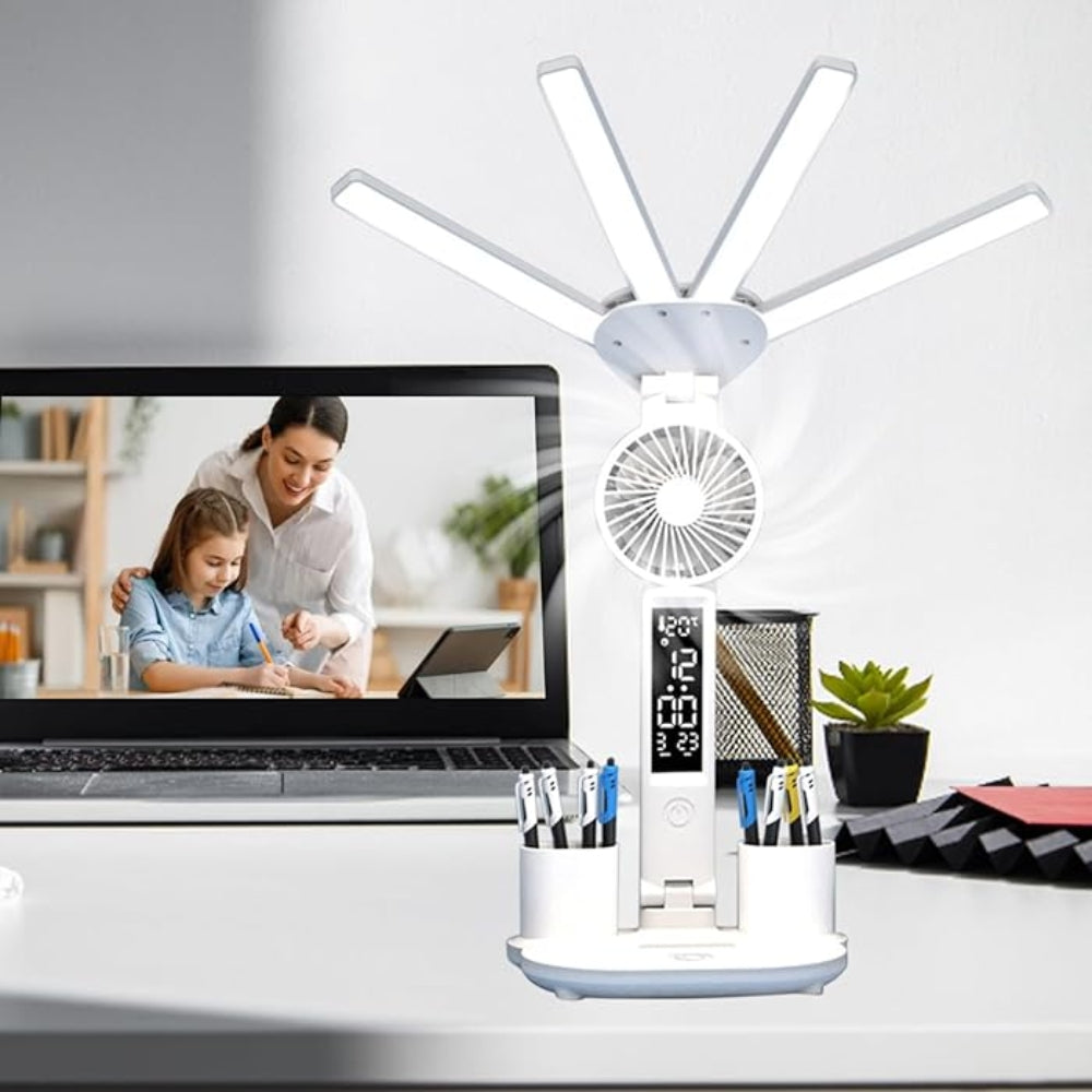 Multifunction Table Lamp LED Four Headed Folding Reading Lamp