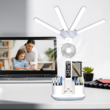 Multifunction Table Lamp LED Four Headed Folding Reading Lamp