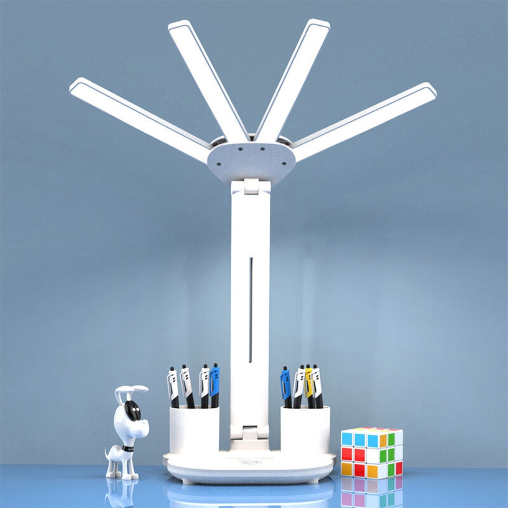 Multifunction Table Lamp LED Four Headed Folding Reading Lamp