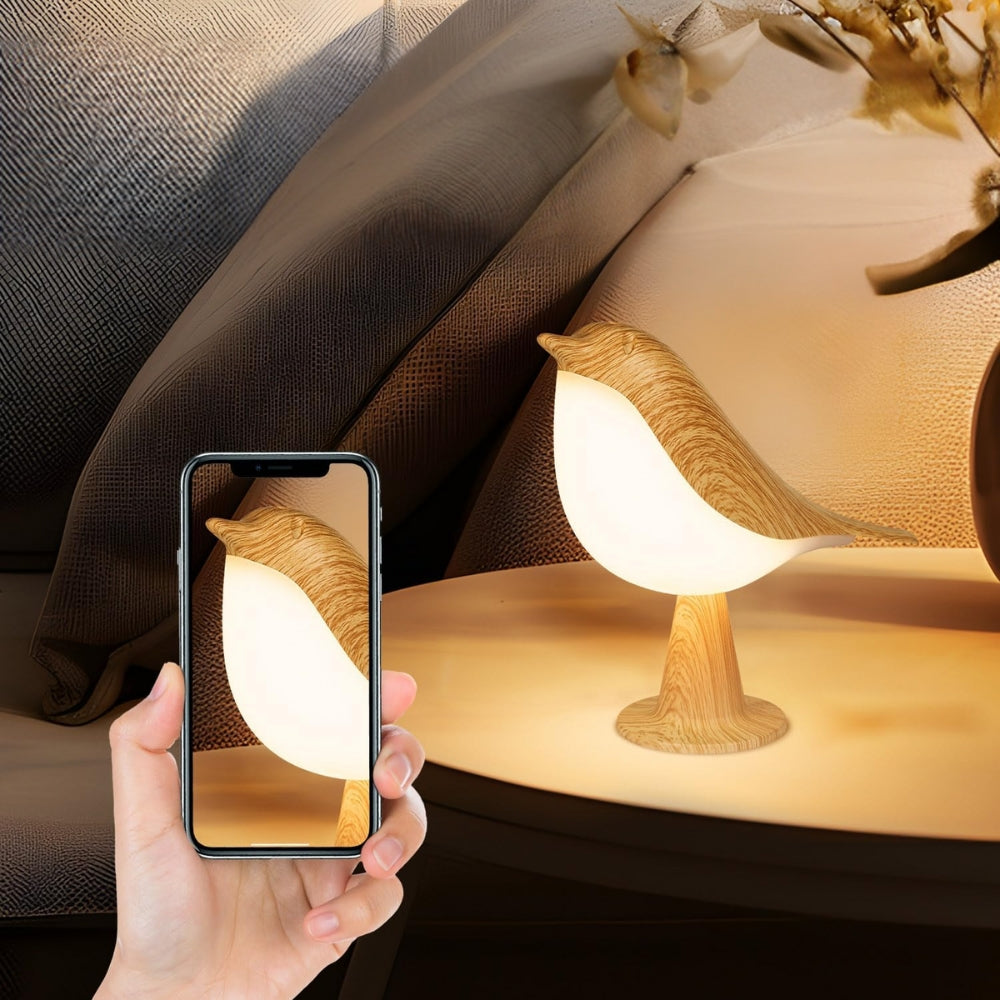 LED Night Light 3 Colors Touch Switch Bedside Light Dimmable Bird Lamps