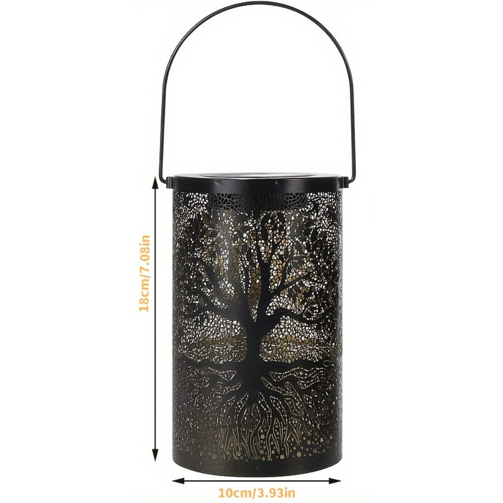 Hanging Solar Lantern Outdoor Waterproof Vintage Metal LED Lights