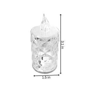 Crystal Candles LED Light Transparent Flameless Battery Power Lantern Night Lamp