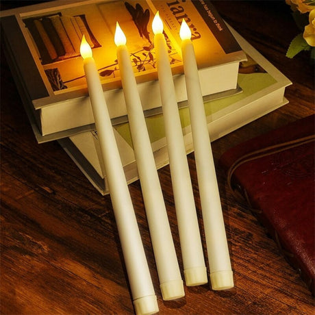 LED Flameless Flickering Taper Candles 3D Wick Candles Lamp