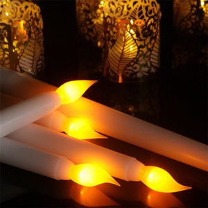 LED Flameless Flickering Taper Candles 3D Wick Candles Lamp