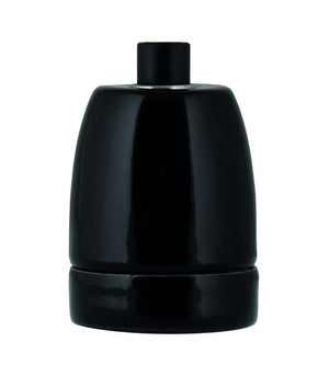 Decorative Lampholder porcelain E27 black