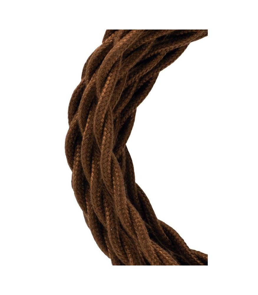 Decorative Textile Cable twisted 2C brown 3m