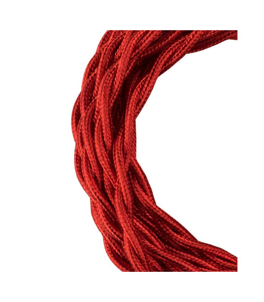 Decorative Textile Cable twisted 2C metallic red 3m