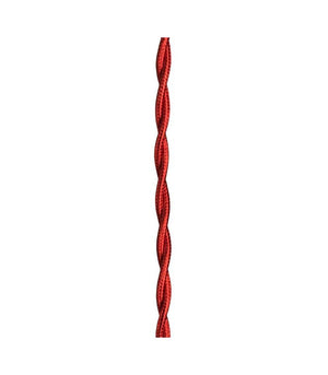 Decorative Textile Cable twisted 2C metallic red 3m