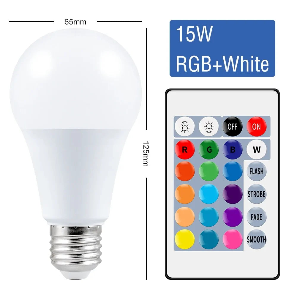 E27 Smart RGBW LED Lampe - Dimmbare Farbwechsel-Glühbirne