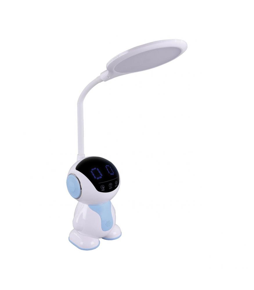 LED desk lamp BINAR white, brightness and white light adjustable, clock