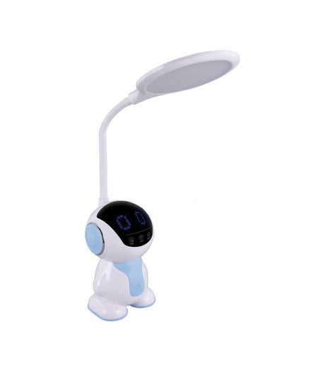 LED desk lamp BINAR white, brightness and white light adjustable, clock