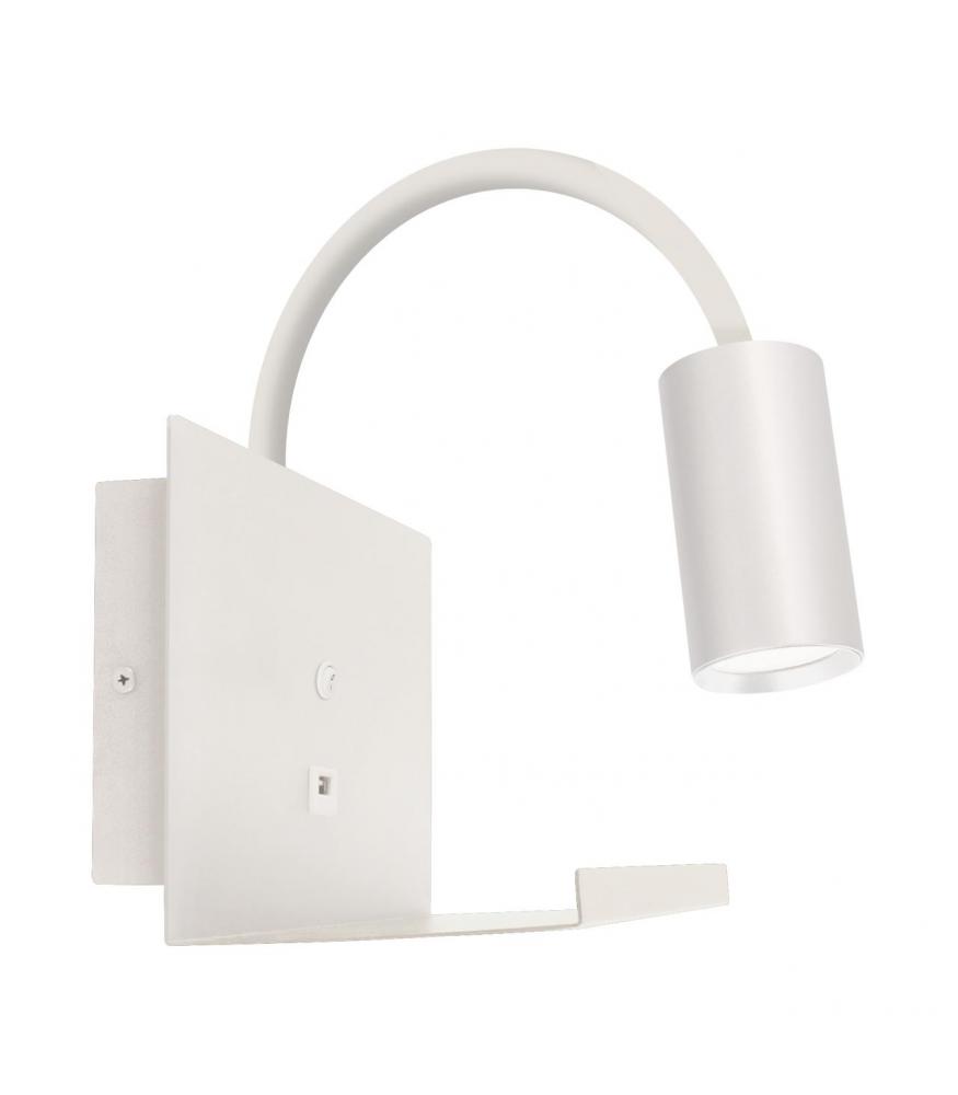 Wall LED luminaire Phone - FONO WLL GU10 white - with shelf and USB for charging