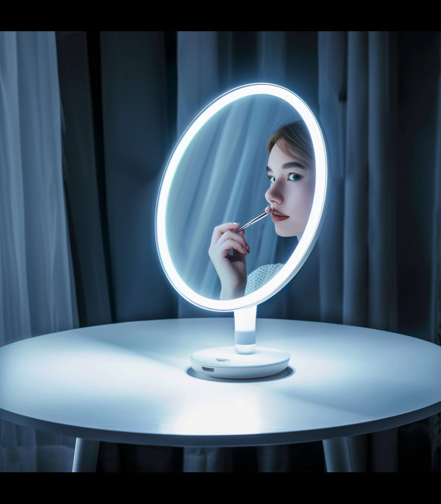 LED table mirror PRINCESSA white