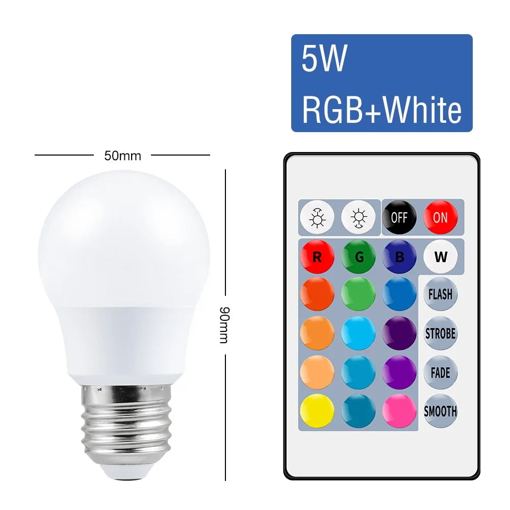 E27 Smart RGBW LED Lampe - Dimmbare Farbwechsel-Glühbirne