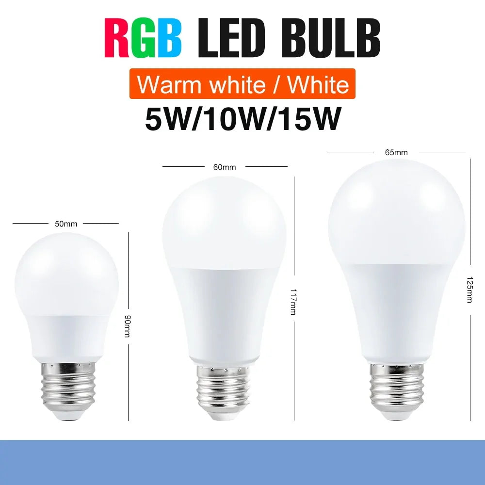 E27 Smart RGBW LED Lampe - Dimmbare Farbwechsel-Glühbirne