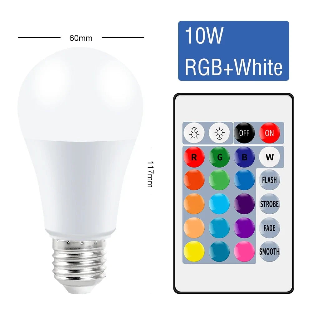 E27 Smart RGBW LED Lampe - Dimmbare Farbwechsel-Glühbirne