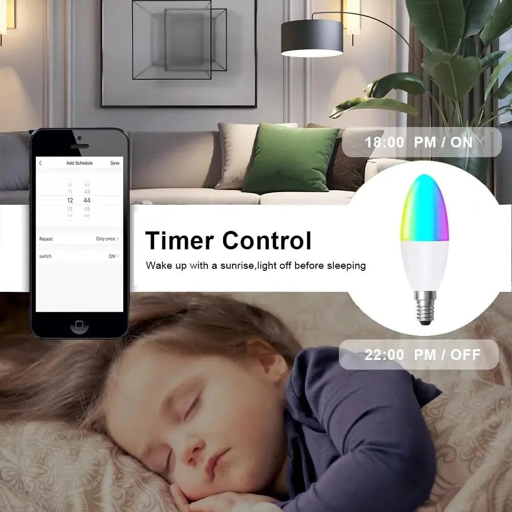 WiFi 5W E14 Smart Candle Bulb-LED Light Bulbs-Svetila.eu