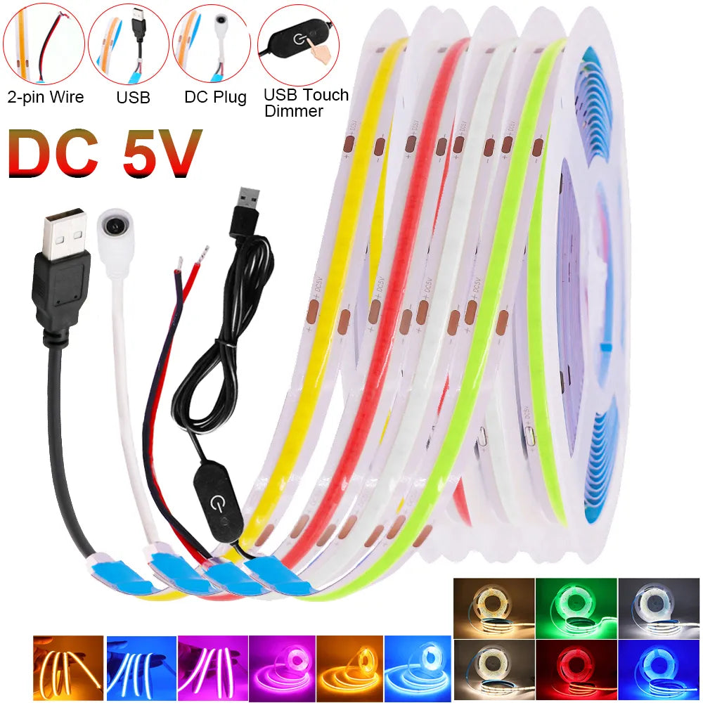 5V USB Niederspannung 12V COB Streifenlichter