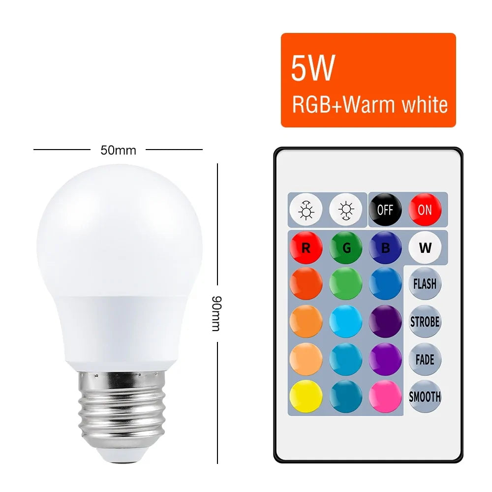 E27 Smart RGBW LED Lampe - Dimmbare Farbwechsel-Glühbirne